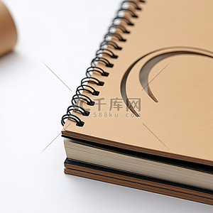 笔记本封面背景图片_带有多个螺旋的螺旋笔记本，带皮革封面