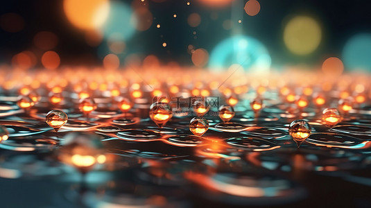 流动水波纹背景图片_运动中的艺术水滴抽象散景灯和流动的飞溅