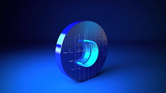 数据分析界面背景图片_蓝色背景上带有蓝色圆圈的 3D 渲染数据图，用于图形界面分析