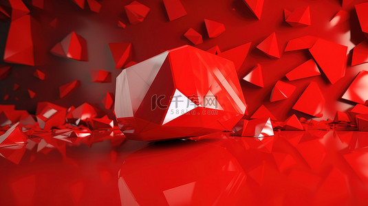 红色背景增强了 YouTube 徽标的 3D 描绘