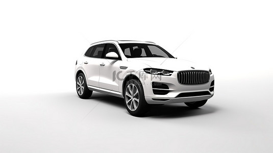 展示汽车背景图片_精致的 suv 3d 模型展示在白色背景上