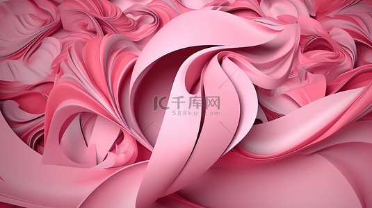 乳腺癌意识横幅的 3d 渲染