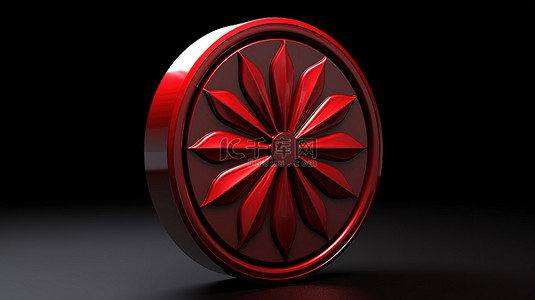 steam图标背景图片_3d 渲染的红色金融图标轮廓商业帽徽符号