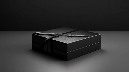 矩形精装纸板书盒模型，用于品牌推广时尚黑色设计 3D 渲染