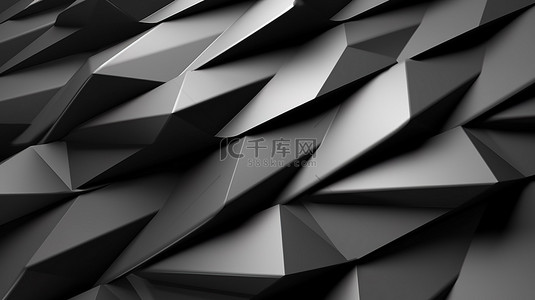 时尚创意背景背景图片_灰色色调几何图案的 3d 插图