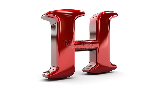 小写字母h背景图片_白色背景，3D 渲染光泽金属字母 h 小写