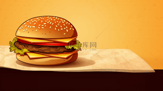 汉堡快餐背景背景图片_汉堡插画背景
