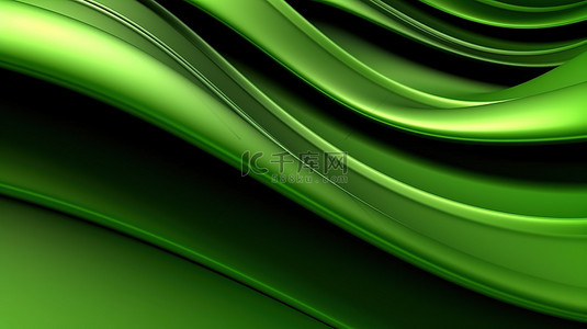 螺旋形线条背景图片_充满活力的绿色抽象背景的 3d 渲染