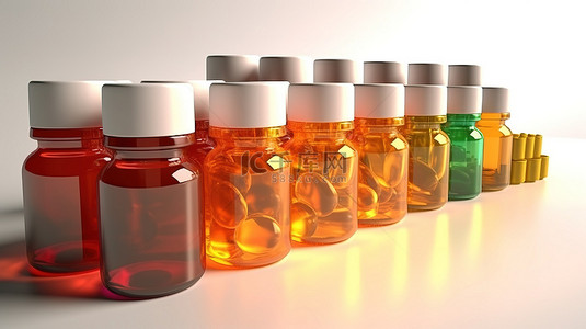 糖浆水背景图片_3D 渲染的医疗包装瓶片剂药丸和泡罩包装