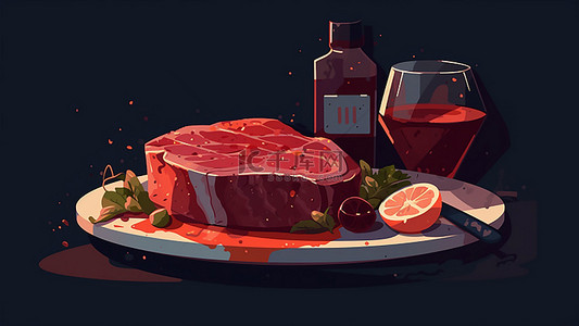 猪肉卡通背景图片_食物食品美食肉块