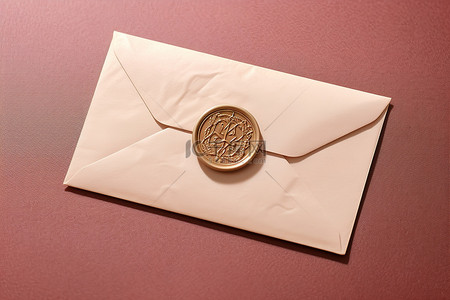 一封在金纸上用方形蜡封打开的信