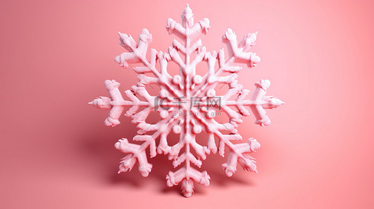 冬季仙境 3D 雪花在粉红色背景节日艺术品上