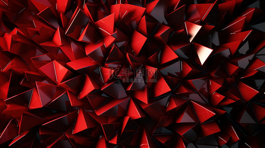 三角抽象背景背景图片_具有三角形 3d 红色效果的抽象背景