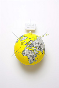 旅行黄色背景图片_黄色地球仪鼠标上的地球仪