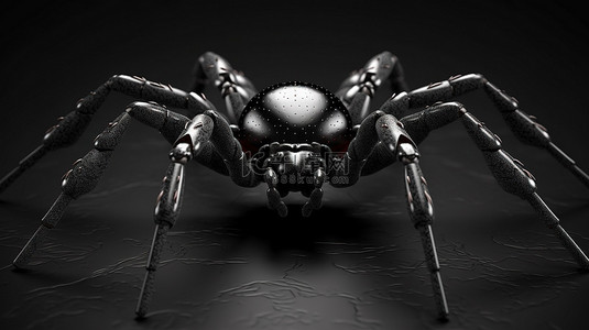 攻击昆虫背景图片_攻击黑寡妇非常适合恐怖万圣节和昆虫主题设计 3D 渲染正面