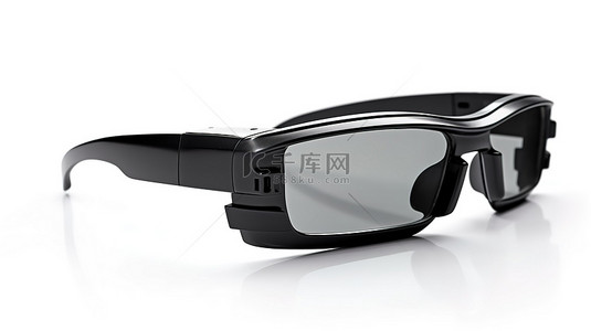 保护眼睛眼背景图片_白色背景隔离黑色 3D 眼镜，在屏幕上提供身临其境的电影和电视体验