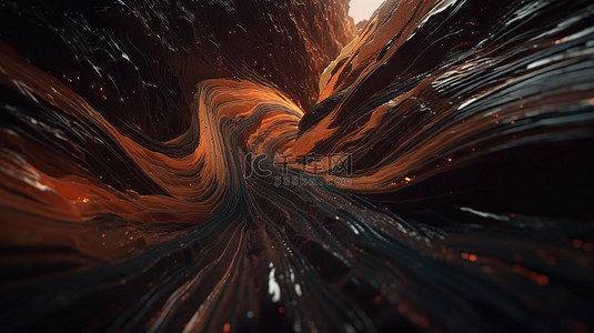 超凡脱俗的地形 3D 外星景观的抽象视图
