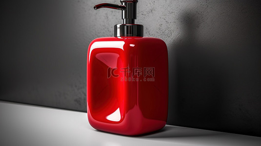 单色 3d 红色单色皂液器图标