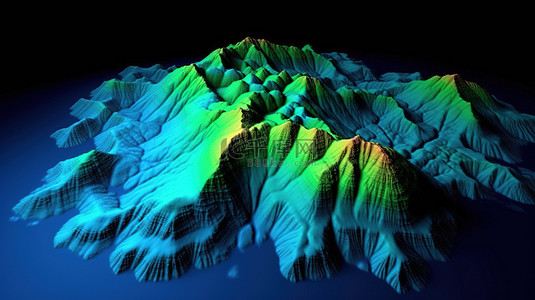 橙色背景插画背景图片_3d 渲染梯度中的山地测深地形