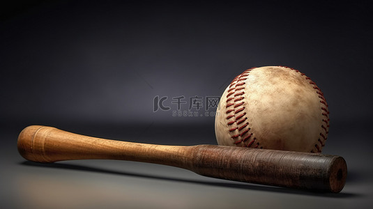 棒球运动背景图片_3d 渲染棒球棒和球与剪切路径