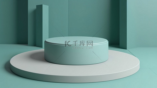 圆形讲台的等距 3D 渲染，用于在真实场景中进行产品展示