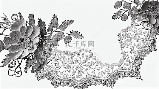 古老刺绣艺术花朵背景