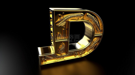 惊叹号免费背景图片_孤立的金色美元字在黑色背景上令人惊叹的 3D 插图