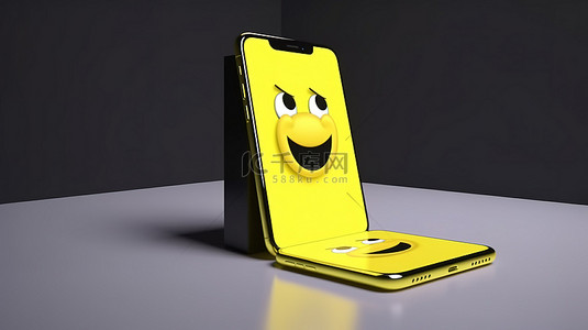 视频图标背景图片_snapchat 徽标 3d 在智能手机显示屏上呈现为社交媒体图标