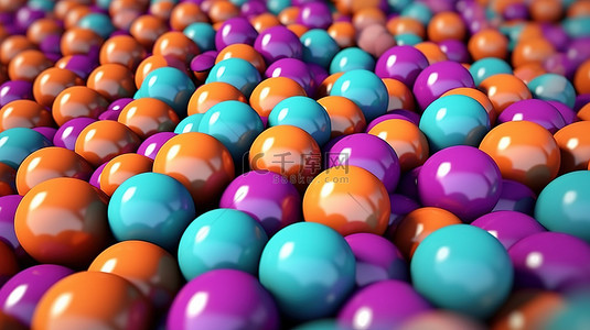 彩色球体的几何抽象背景 3d 渲染