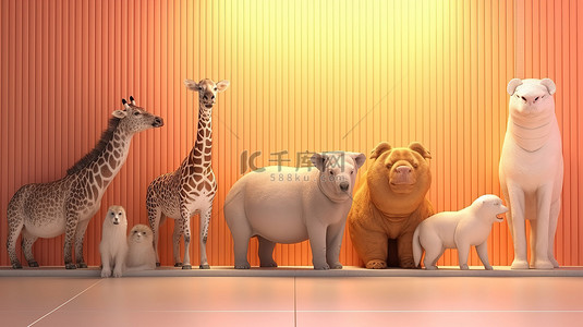 最佳室内气候 3D 渲染动物调节热量