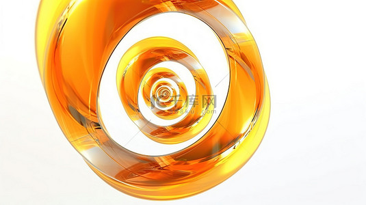 橙色螺旋草图的 3d 渲染