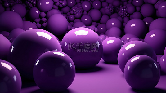 悬浮彩球背景图片_3D 悬浮紫色几何形状是今年最热门色彩趋势中的单色杰作