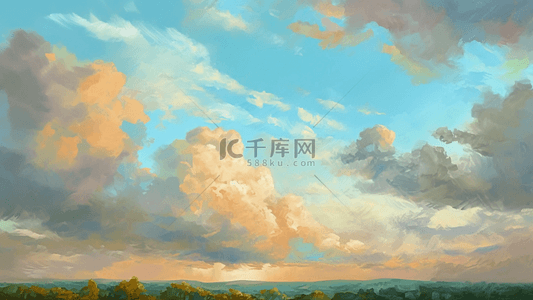 天空白云蓝色云层背景