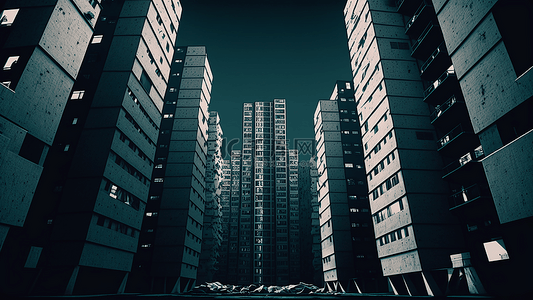 现代商务城市背景图片_建筑仰视高楼建筑群
