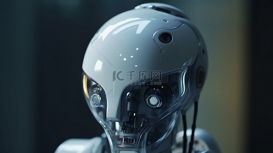 现代智能机器人背景图片_机器人白色反光