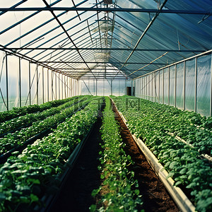 植被恢复背景图片_充满绿色植被的蔬菜温室内的景色