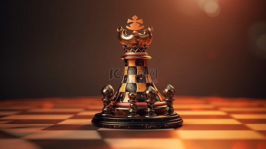 国际象棋皇后棋子的 3D 图形渲染