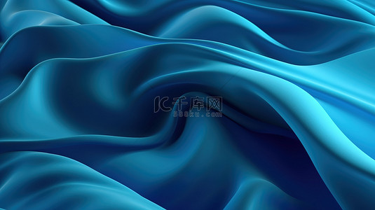 编织面料背景图片_海洋运动中的抽象蓝色波浪动态布编织 3d 渲染