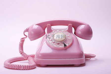 带有两个小电话按钮的粉色电话