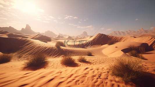 世界防治荒漠化日背景图片_热带干旱枯草地区沙漠