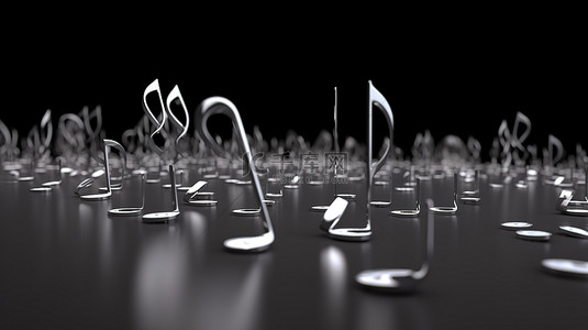音符旋律背景图片_3d 中的音符用空白空间渲染