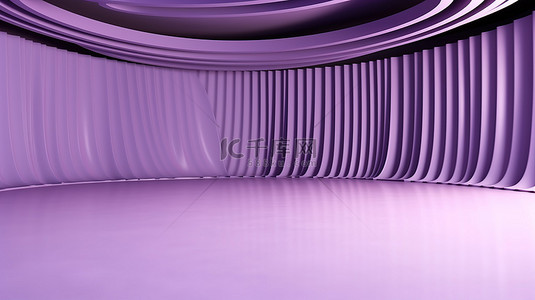 用于产品摄影的 3D 渲染紫色工作室背景