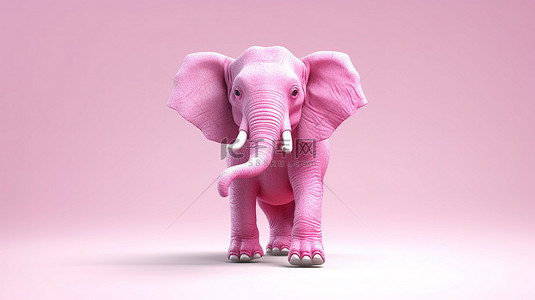粉红色厚皮动物的 3d 插图