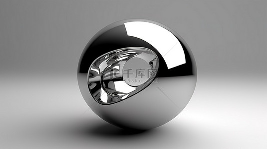球的元素背景图片_哑光铑球的 3D 渲染