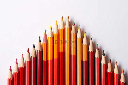 红色铅笔背景图片_金色铅笔和橙色铅笔，带有三角形尖尖，隔离在白色