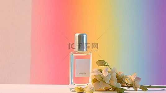 一瓶伊夫特鲁多的白色香水模拟艺术