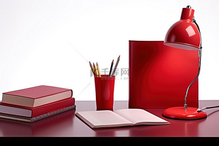 小红书背景图片_小红书笔记本铅笔灯和笔架并排