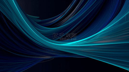 蓝色流动线背景图片_科技抽象流动线条海报背景