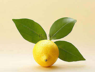 叶子带背景图片_半个带叶子的柠檬