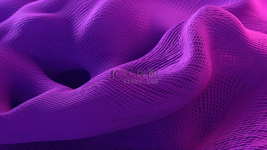 紫色色调抽象线框背景的 3d 渲染